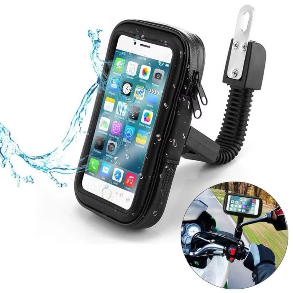 Suporte Celular Bike com Bolsa À Prova D'água p/ Moto boy Bicicleta GPS Retrovisor Guidão 7 polegada