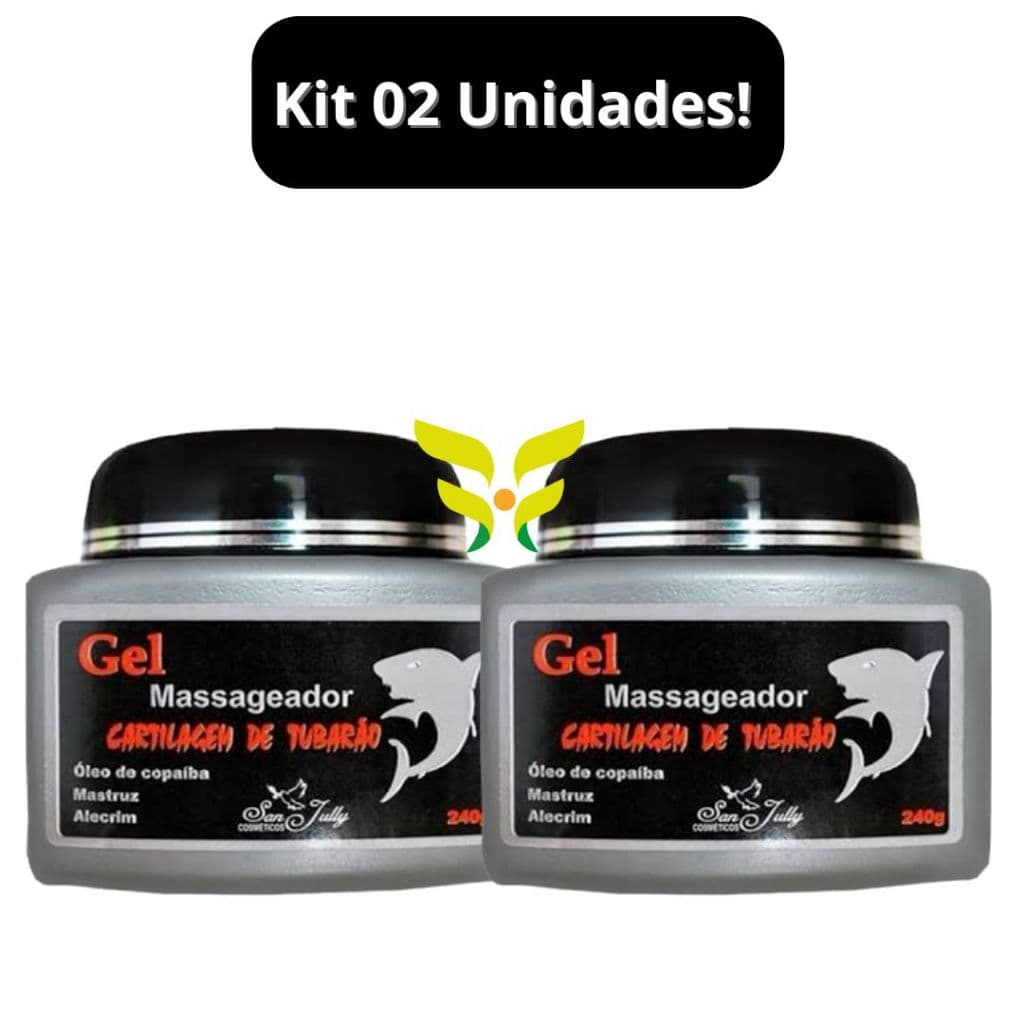 Kit 2 Unidades: Gel Massageador Cartilagem de Tubarão 240g San Jully