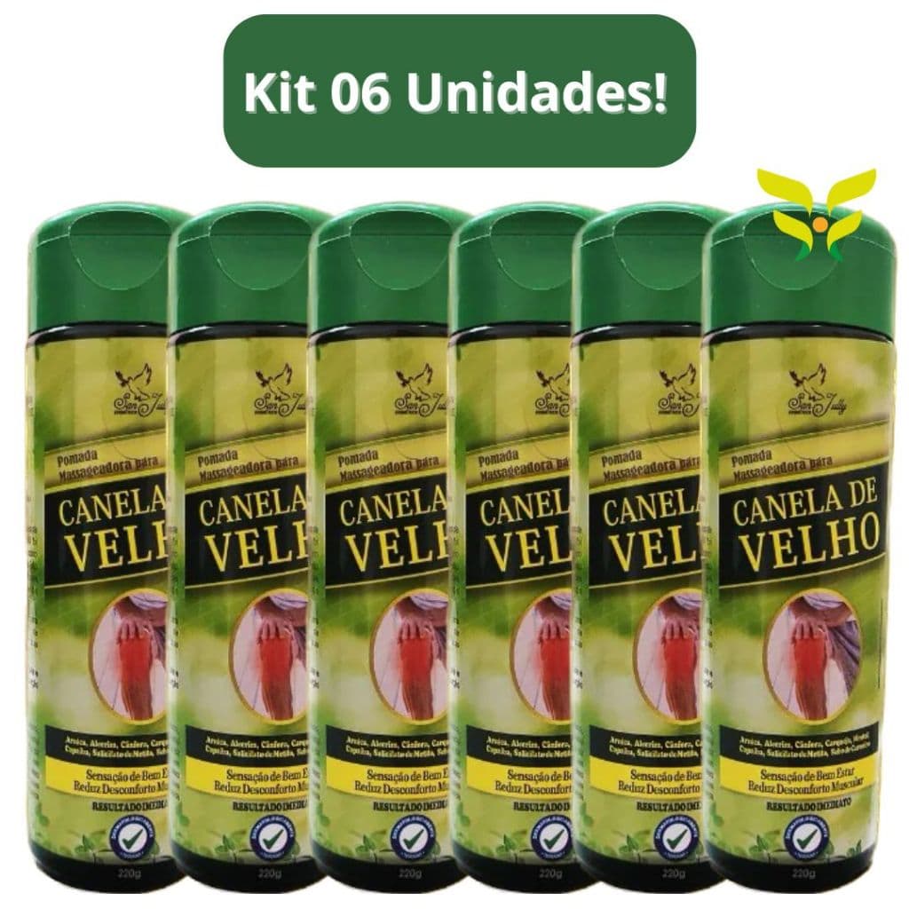 Kit 6  Unidades POMADA CANELA DE VELHO 220g SAN JULLY