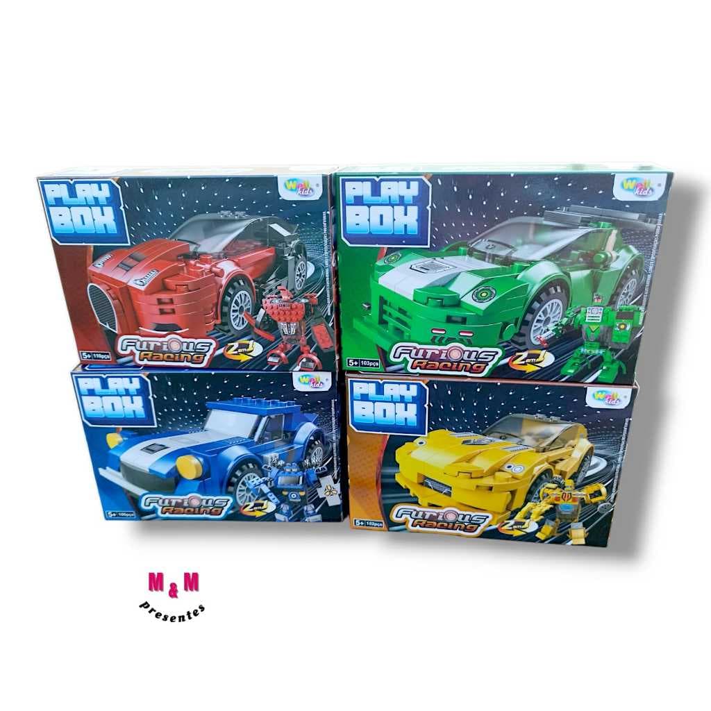 Blocos de montar lego dinossauro/piratas/carros tranformes Pheizi e wellkids 100 peças