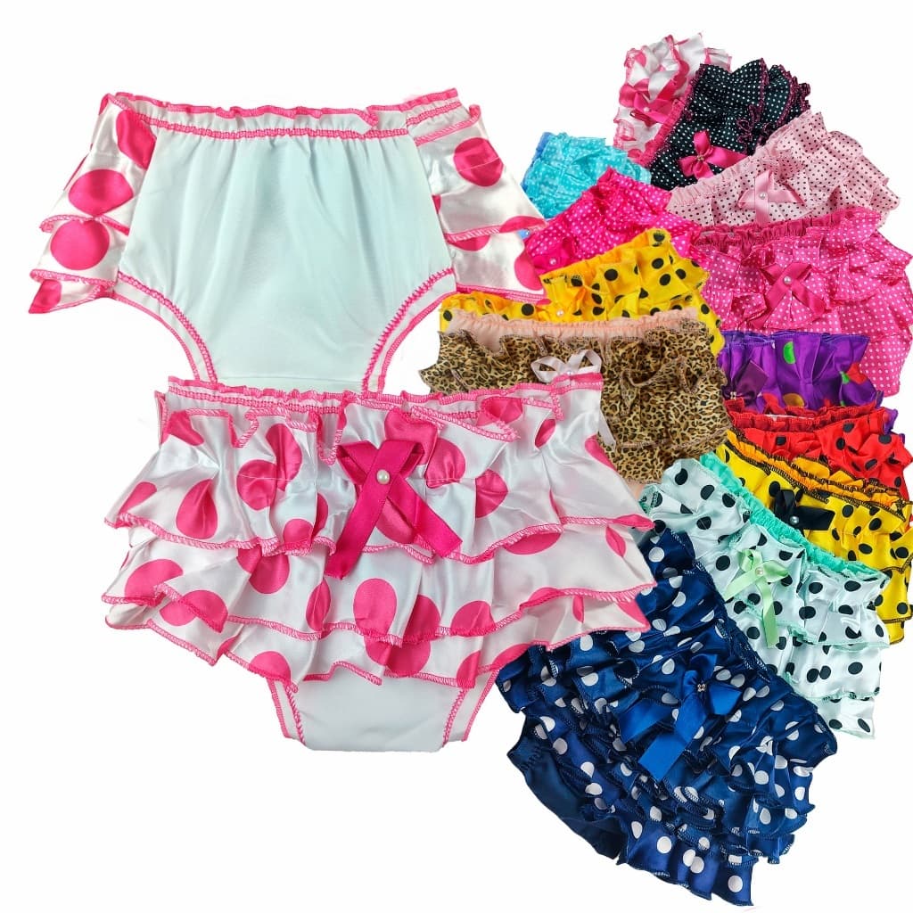 Calcinha Infantil Frufru Tapa Fralda Babado Menina Bebe Cetim