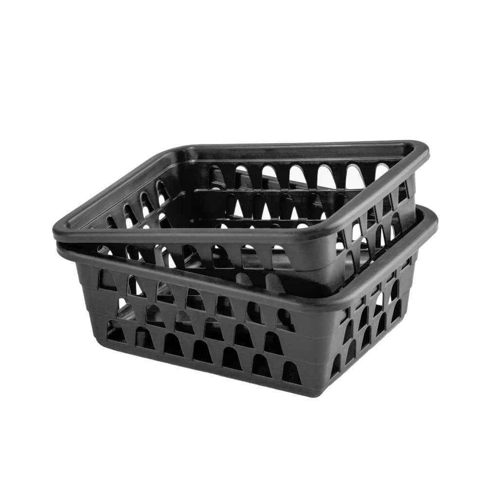 Kit 100 Cesto Organizador Multiuso Lavanderia Banheiro Preto 16x12x6cm