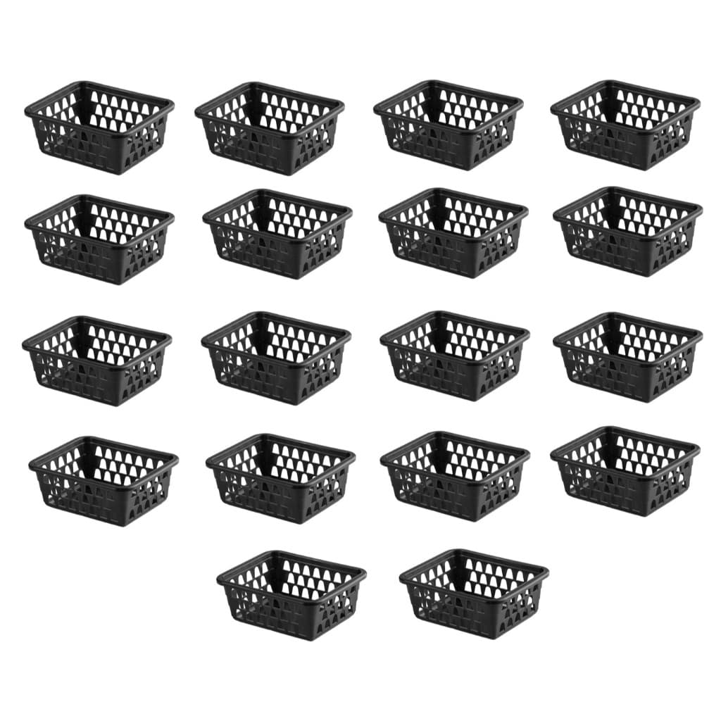 Kit 18 Cesto Organizador Multiuso Lavanderia Banheiro Preto 16x12x6cm