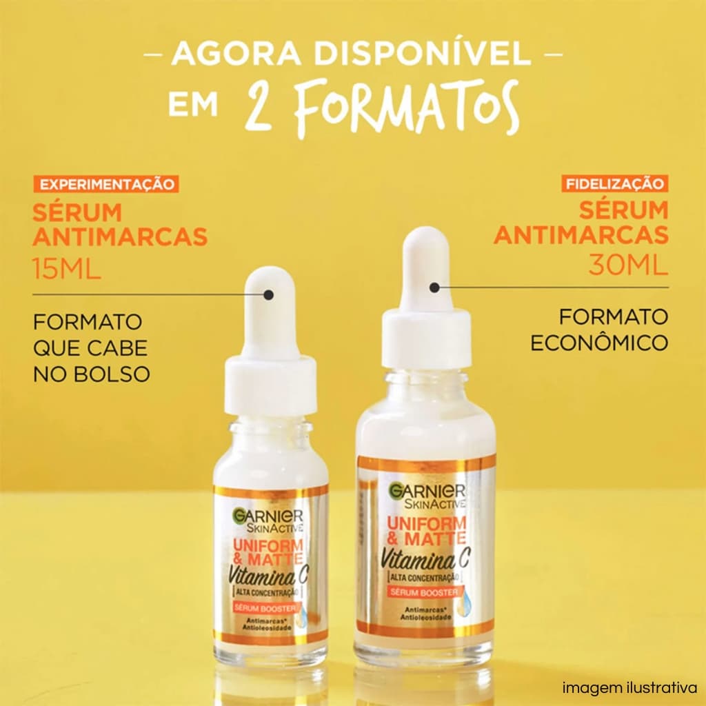 Sérum Garnier Uniform & Matte com Vitamina C – Clareador Facial