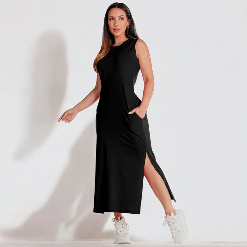 Vestido Midi de Malha Algodão