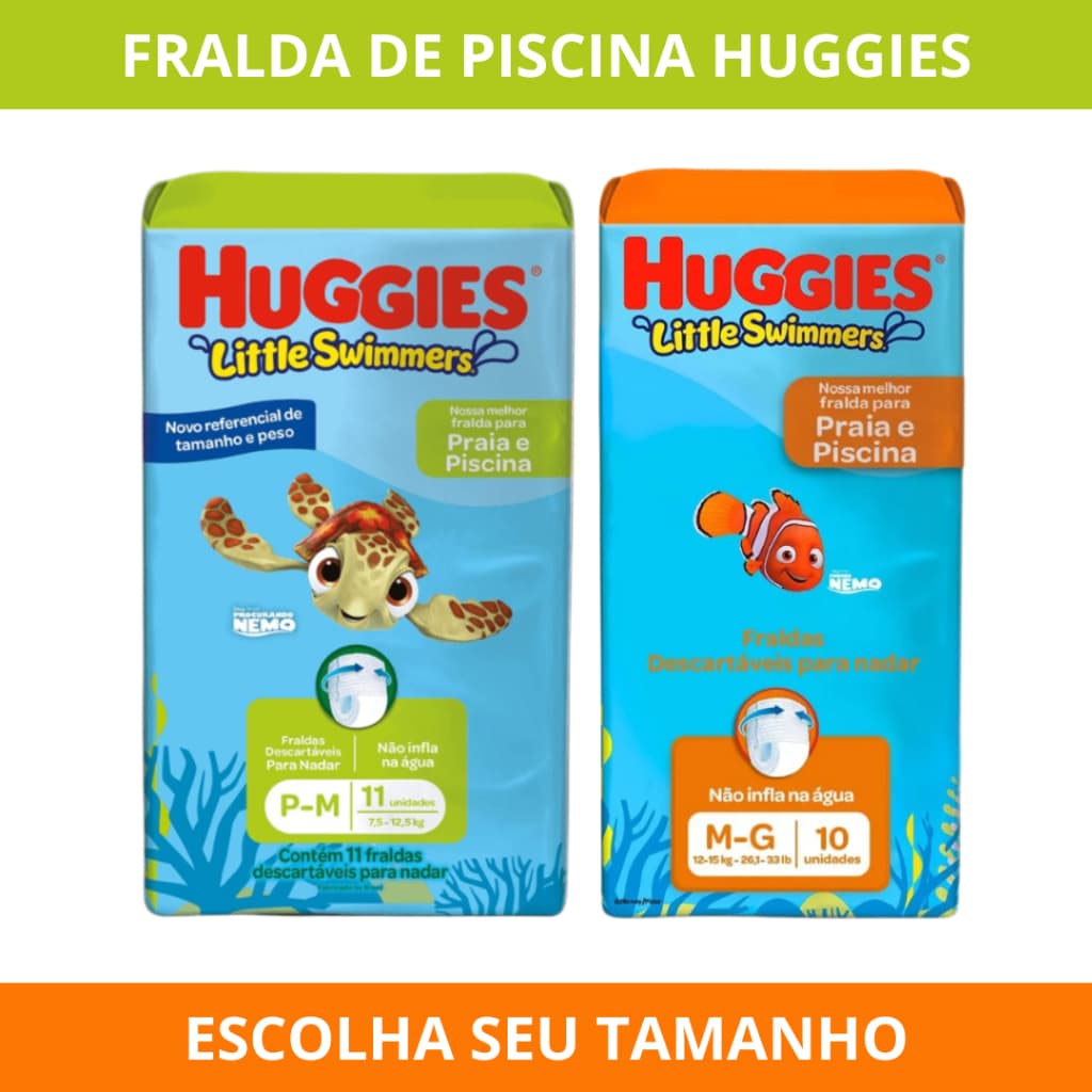 Fralda para Piscina / Praia  Huggies Little Swimmers  P-M /M-G ou G-XG