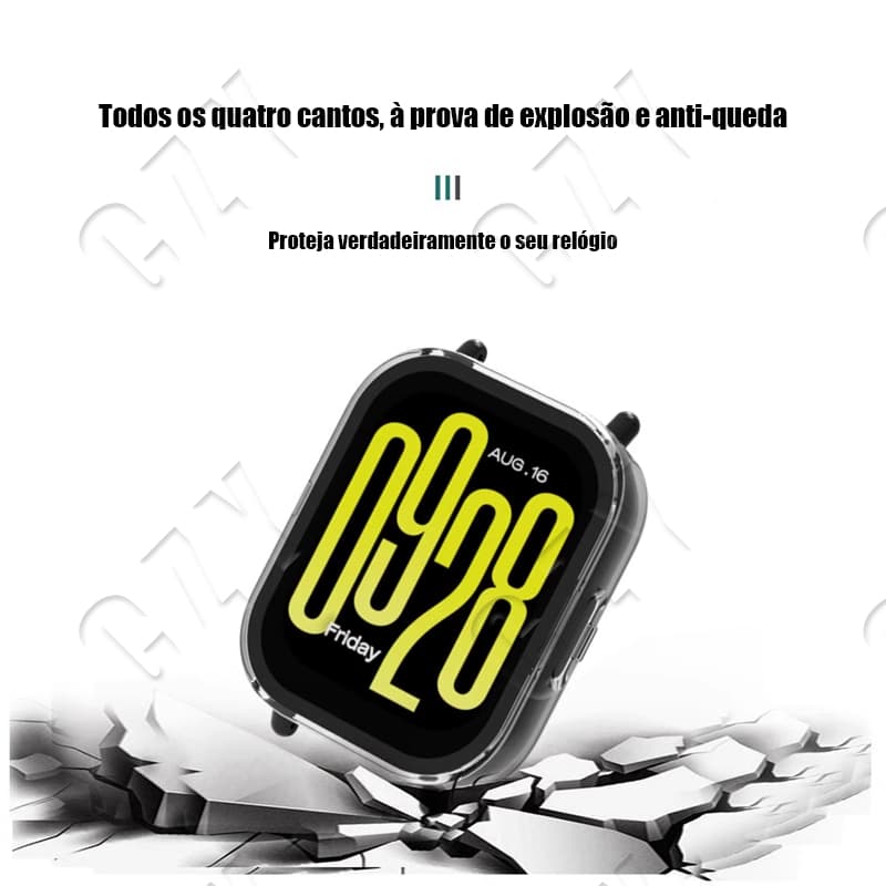 W.BILL Capa Case Bumper para Smartwatch C/Película Potetora para Redmi Watch 5/5 Lite/5 Active