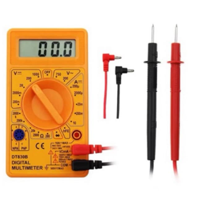 Multímetro Digital DT-830 com Visor LCD, Teste de Diodo e Transistores, Bateria 9V Inclusa