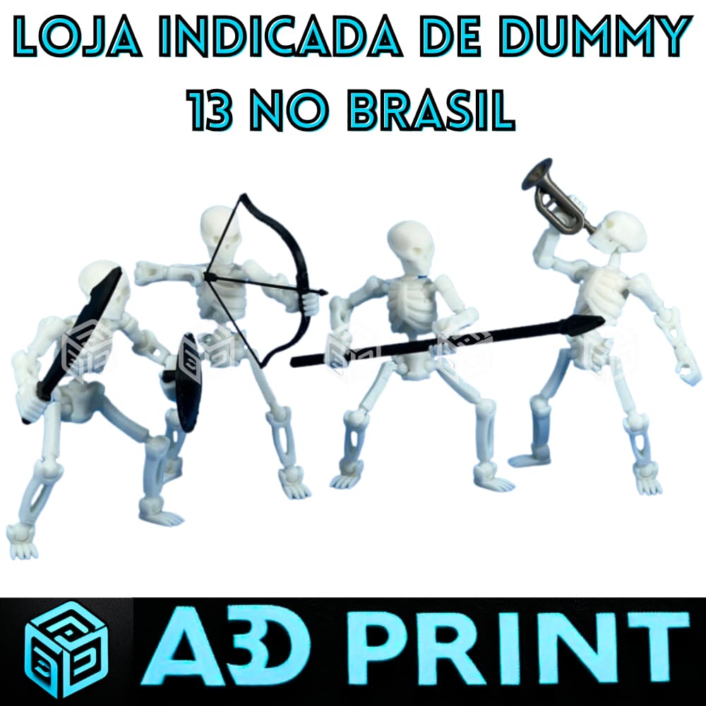 Boneco Esqueleto Dummy 13 - Boneco Articulado Action Figure Brinquedo Educativo Varias Posições 3D