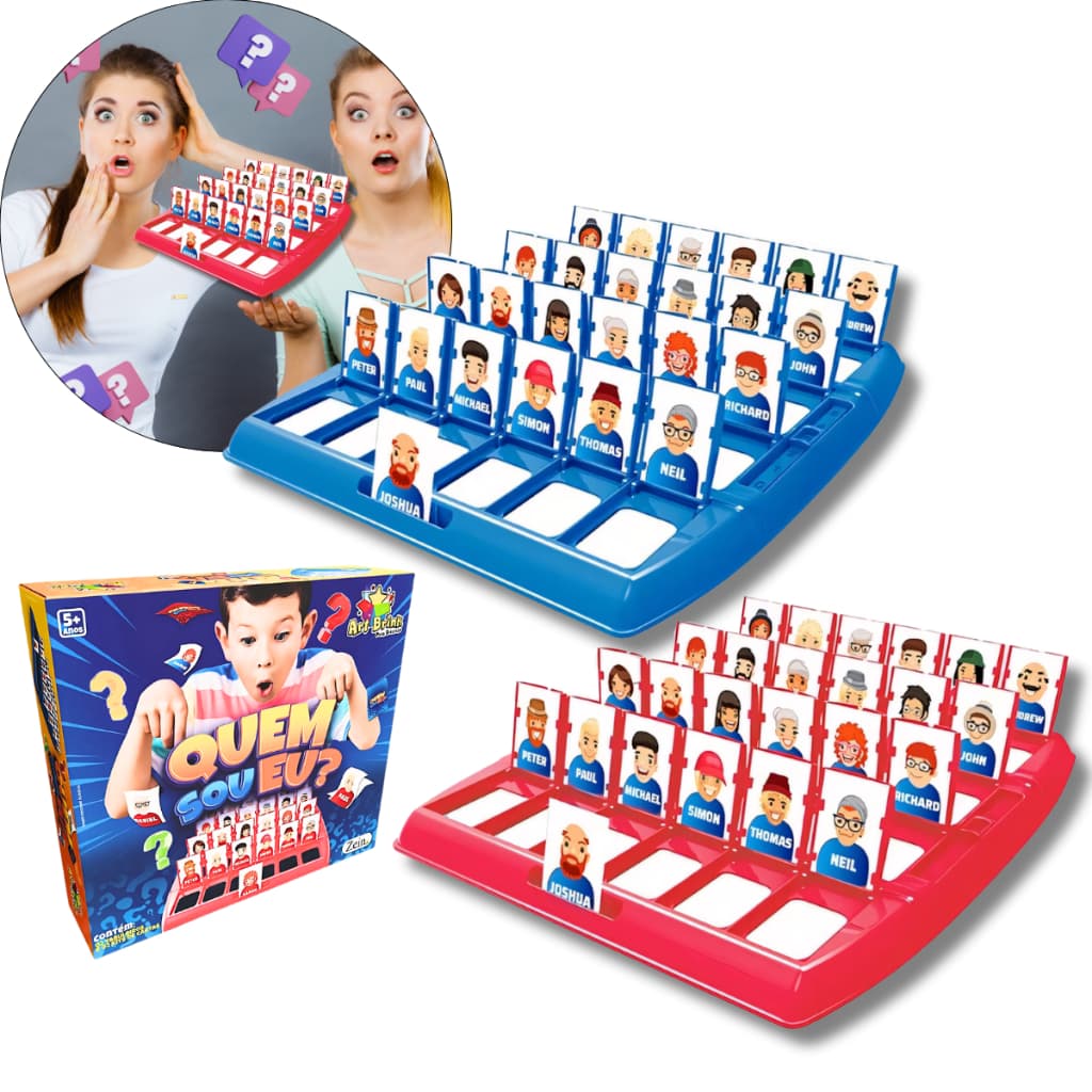 Jogo Quem Sou Eu Educativo Tabuleiro Cartas Advinha Diversão em Família Envio Imediato