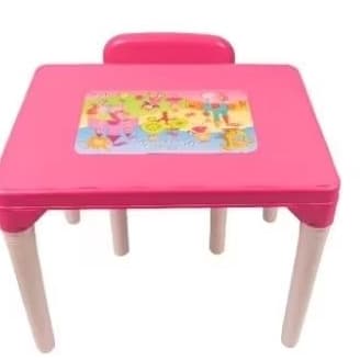 Mesinha mesa + cadeira  princesa rosa infantil menina