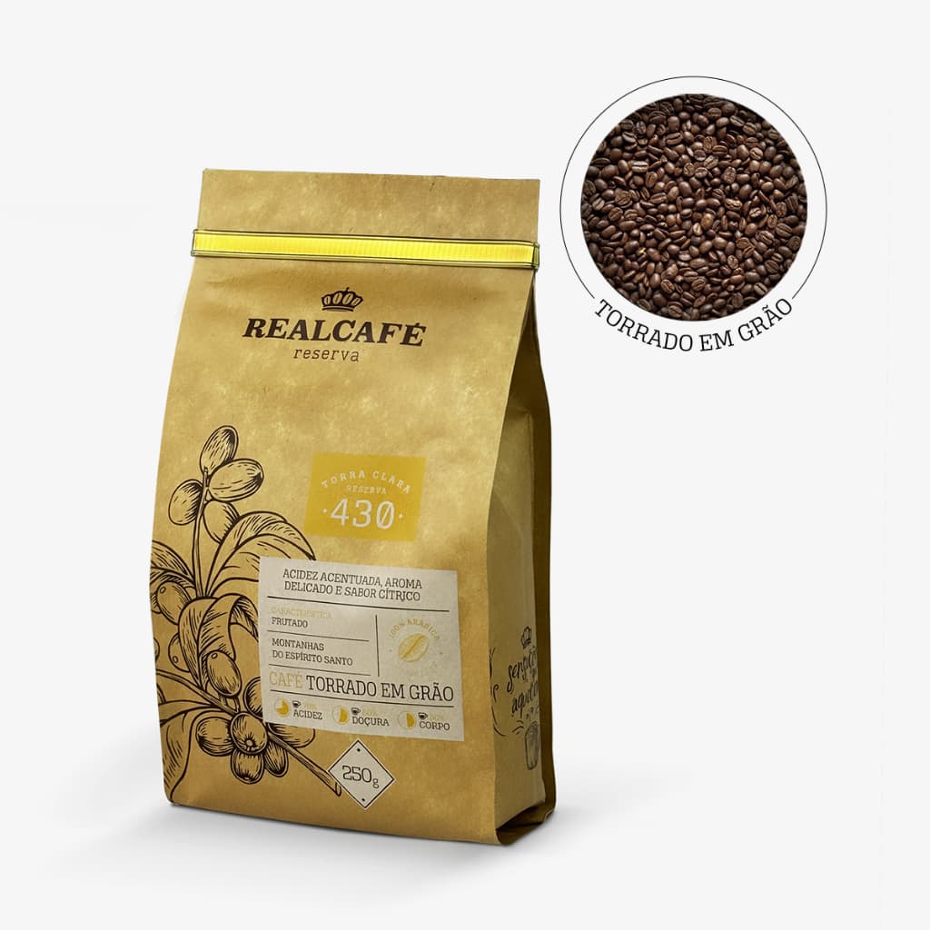 Café Especial Torrado em Grãos Realcafé Reserva 430 | 100% Arábica | Torra Clara | 250G | Pontuação 86,00