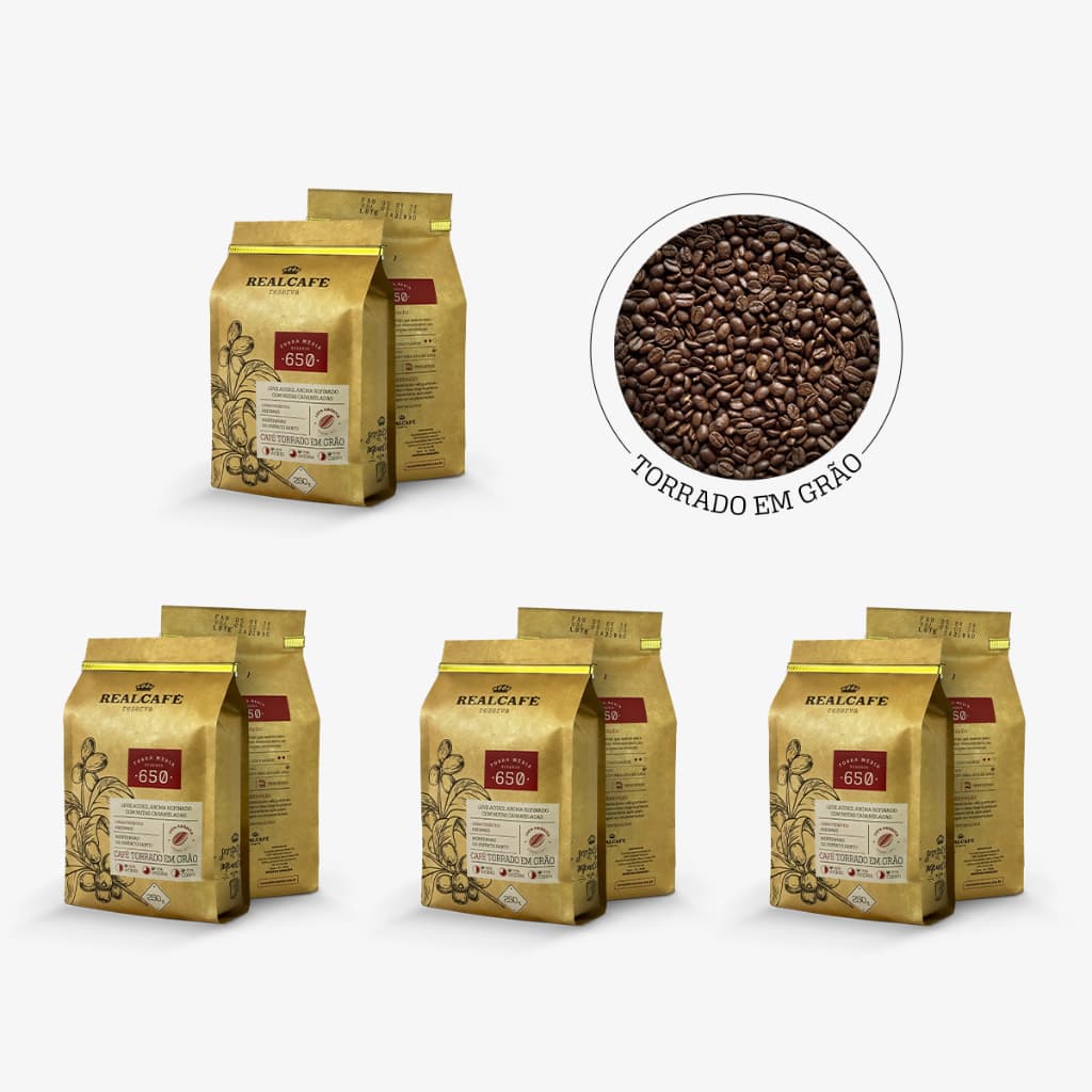 Kit 4 un Café Especial Torrado em Grãos Realcafé Reserva 650 | Torra Média | 100% Arábica | Pontuação 86,00