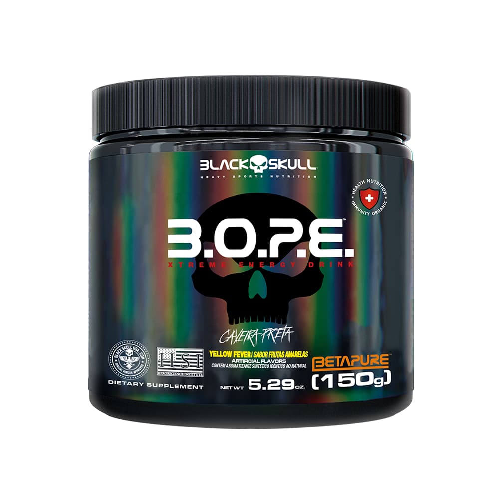 Black Skull Pre Workout B.O.P.E Pote 150g - Pré Treino BOPE Caveira Preta