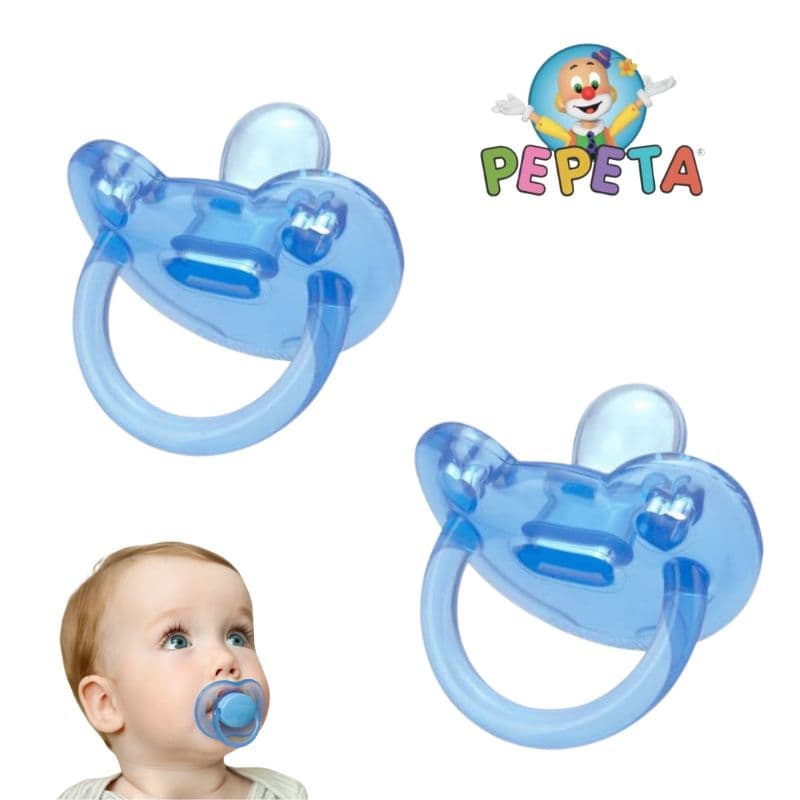 2 Chupetas 100% Silicone Tamanho 2 Maiores de 06 meses ( ESCOLHA AS CORES) BICO ACHATADO ORTODONTICO