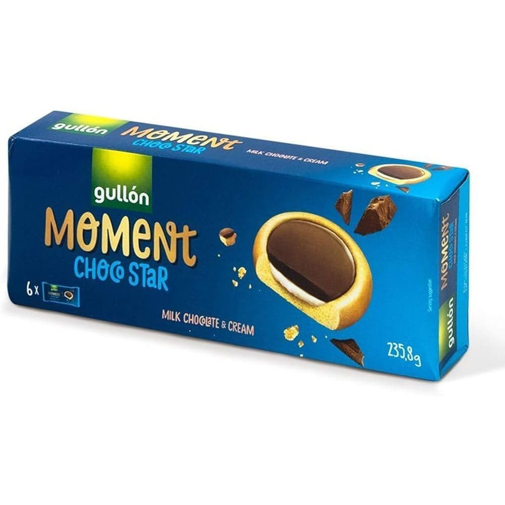 Biscoito Moment Choco com Cobertura Chocolate 235,8 g Gullón - Importado Espanha