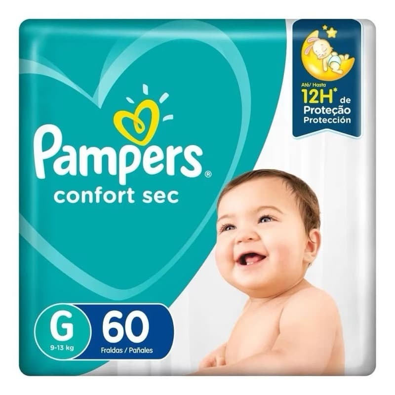 Fralda Pampers Confort Sec Tamanho G 60 Unidades