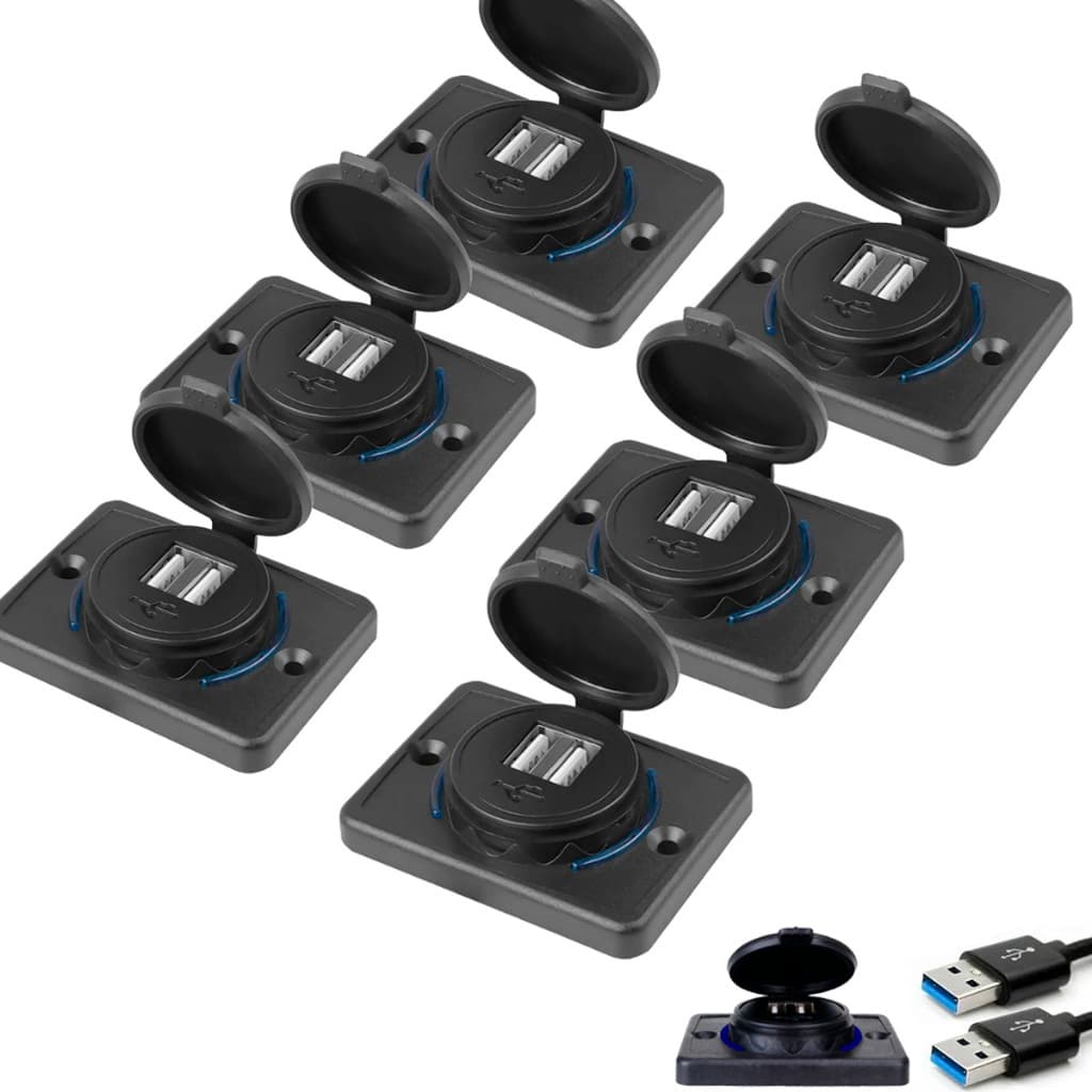 6 Tomada Carregador Veicular Carregador de Celular para Carro e Caminhão Tomada USB Veicular 12/24V Tomada 12 Volts