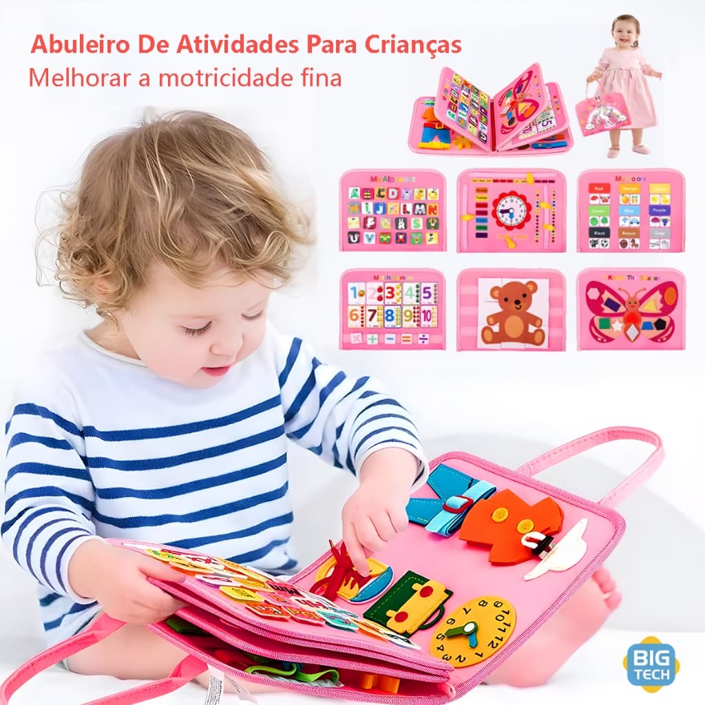 Montessori Busy Brinquedo Book DIY Educativas Brinquedos Sensoriais Desenvolvimento Infantil