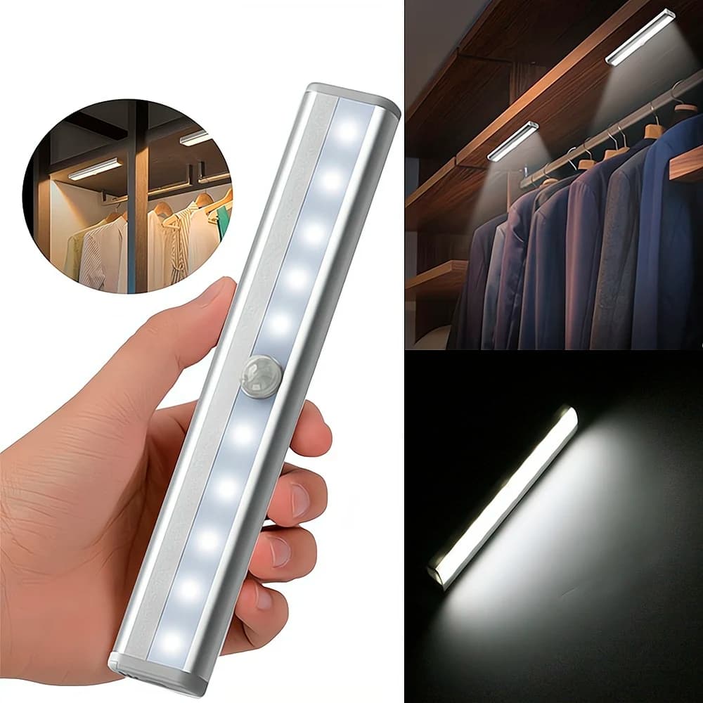 Luminaria Automática Sensor de Presença Luz de Leitura Barra Led à Pilha Led Portátil