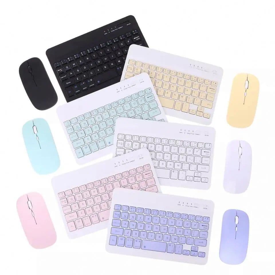 Kit Teclado e Mouse sem Fio Bluetooth Diversas Cores