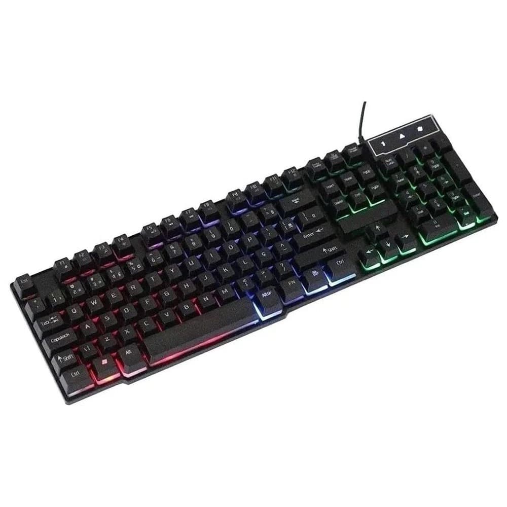 Teclado multimidia Gamer Semi Mecanico com iluminação RGB
