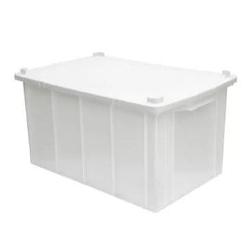 Caixa Organizadora Plástica 61L(32cmx39cmx62cm)Tampa Empilhável Reforçada Multiuso Cozinha Depósito
