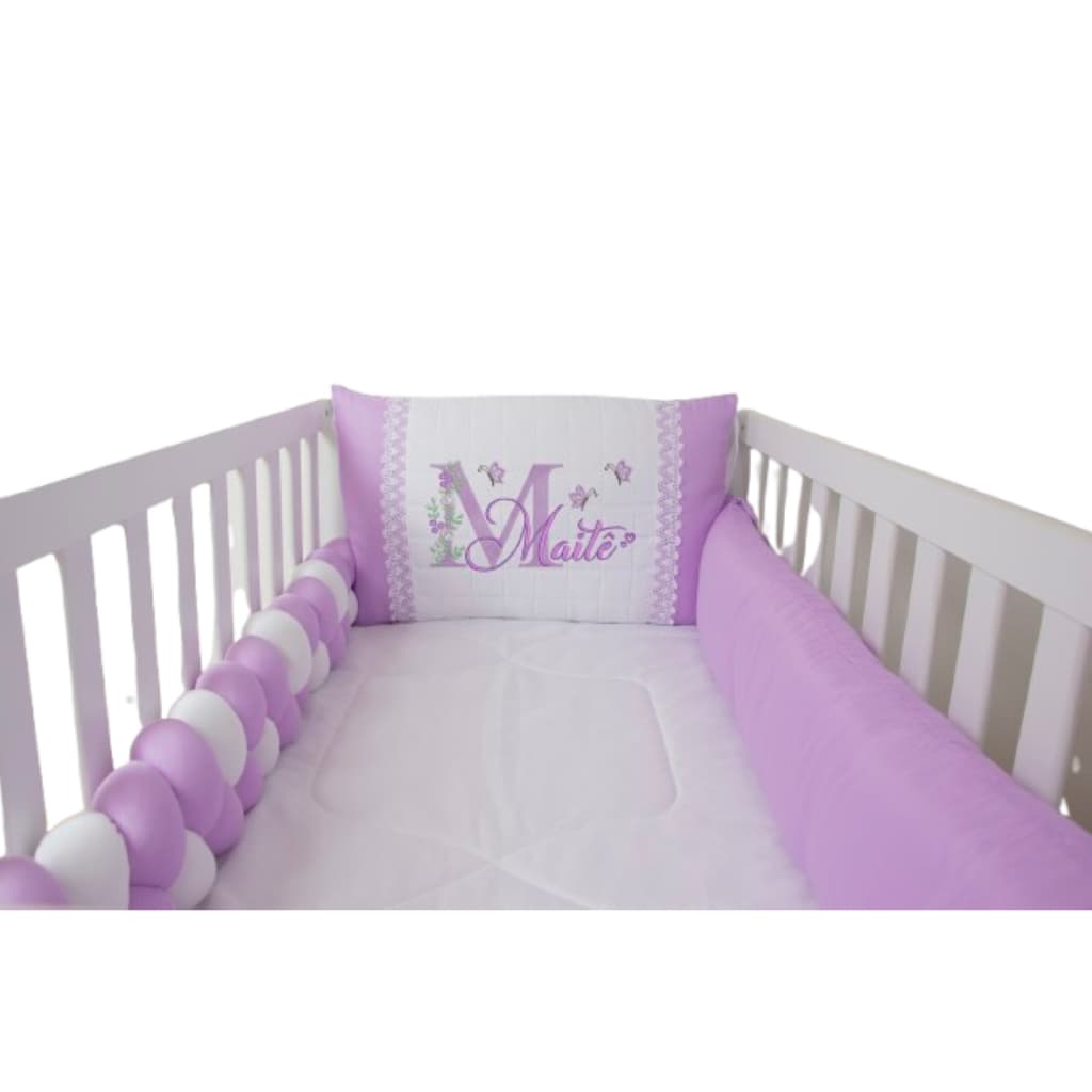Kit Berço Americano 09 peças  Personalizado com nome Menino Menina (Fazemos com o nome que vc escolher) Bordado