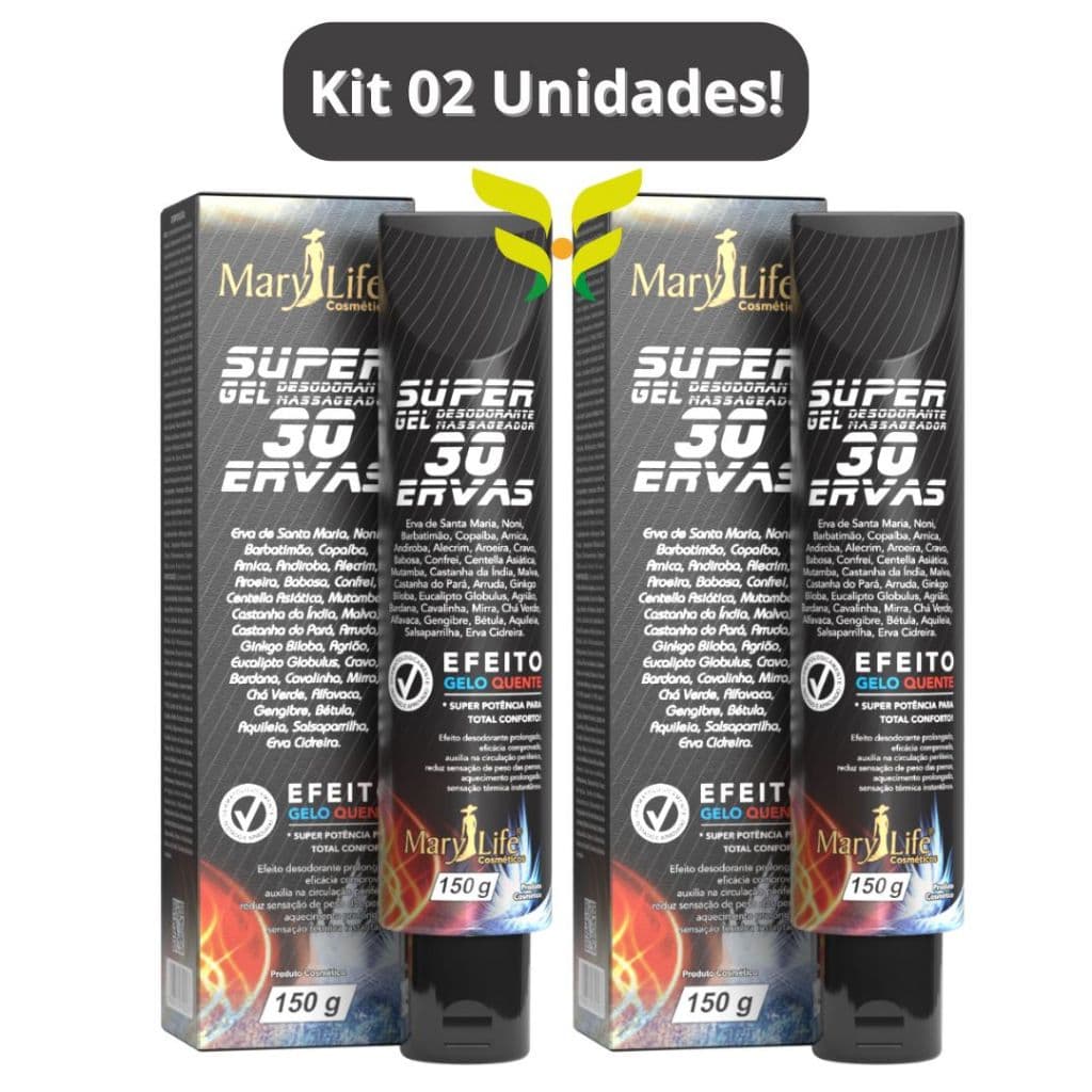 Kit 02 Unidades Super Gel 30 Ervas 150g Mary Life