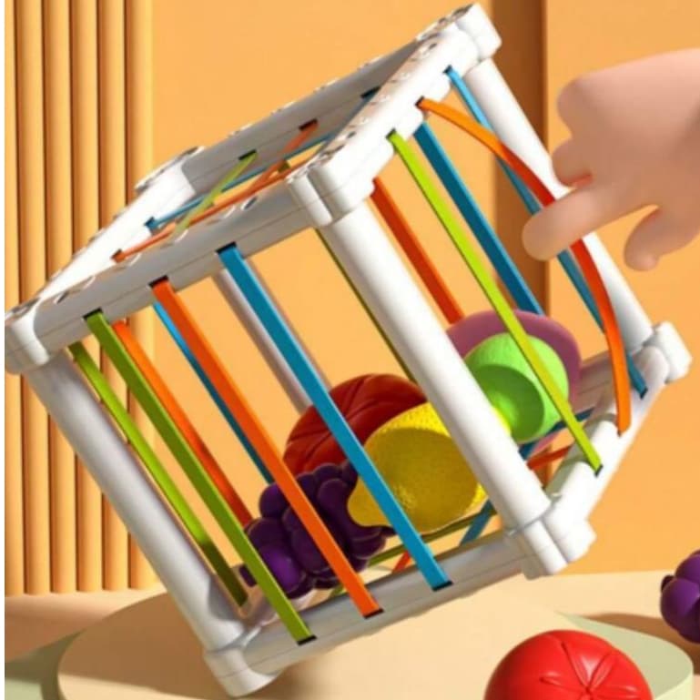 Cubo Divertido com Elástico Brinquedo Educativo Brinquedo Pedagógico Cubo Divertido