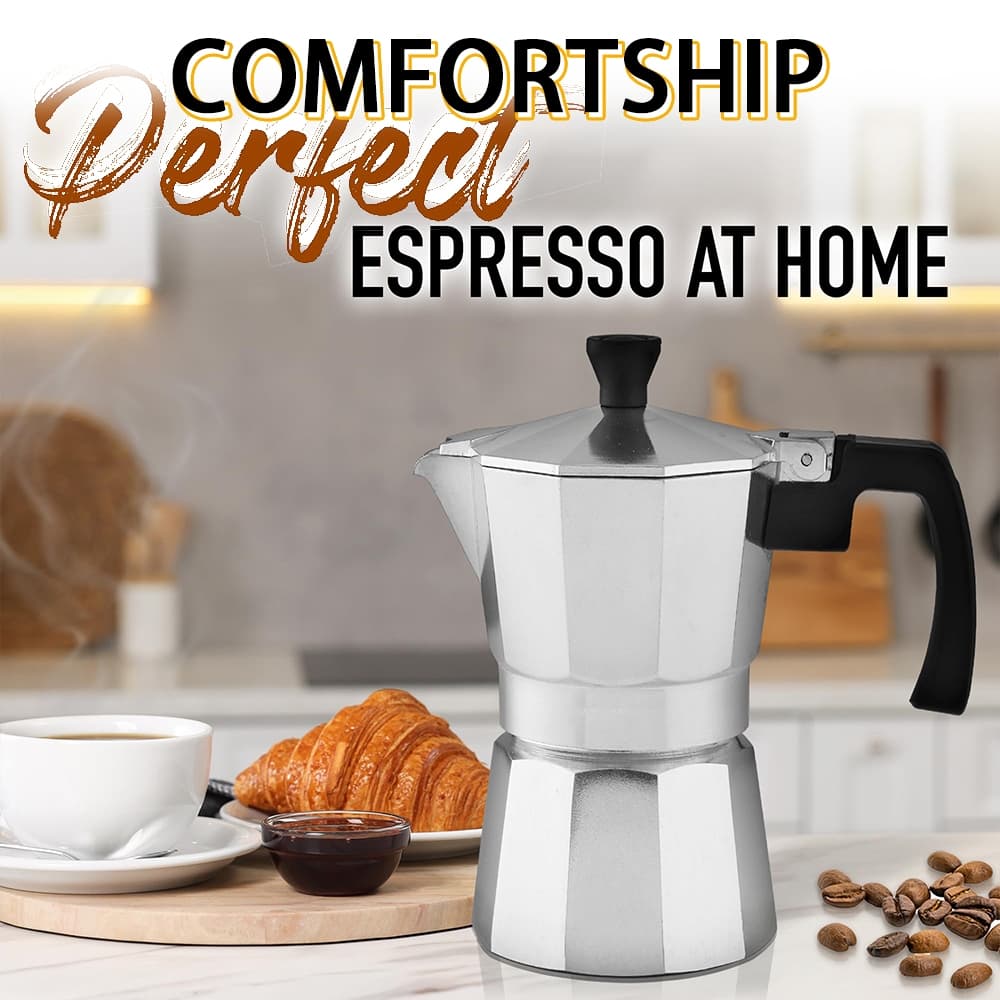 COMFORTSHIP>> 6 Xícaras Cafeteira Italiana Café Expresso Alumínio Premium Moka