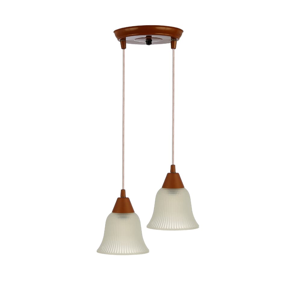 Lustre Luminária Sino Termoplástica 2 Lâmpadas para Cozinha Quarto Sala Soquete E27 Bivolt Completo