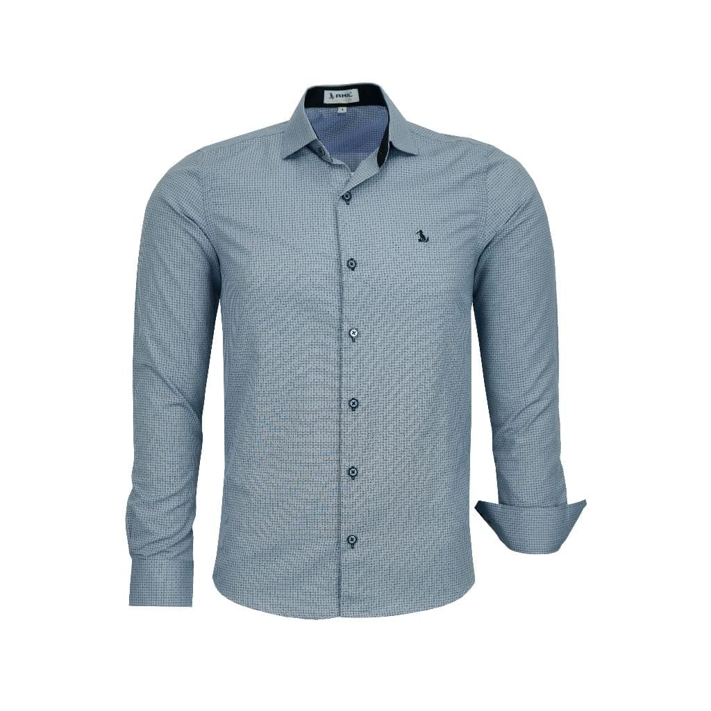 Camisa Social Masculina Manga Longa Amil Slim Fácil De Passar 1861