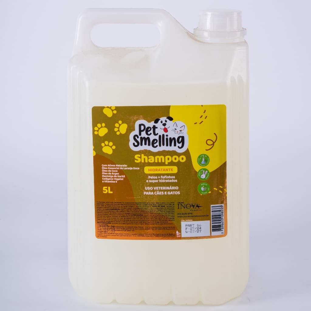 Shampoo Pet Hidratante 5l - Para Cães E Gatos - Pet Shop - Galão De 5 Litros Economico