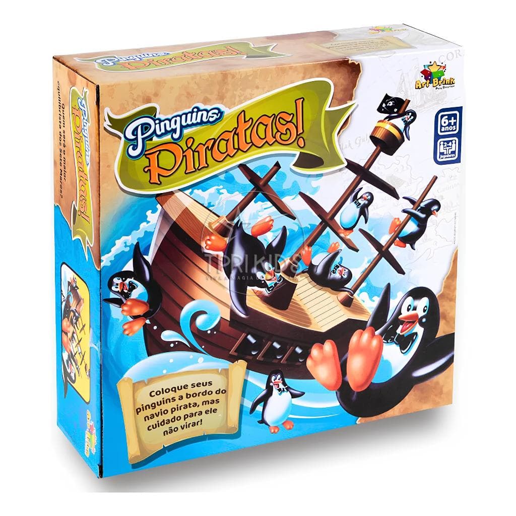 Pinguim Pirata Equilíbrio Navio Brinquedo Infantil Jogo Tabuleiro Empilhar Educativo Família 4+ Anos