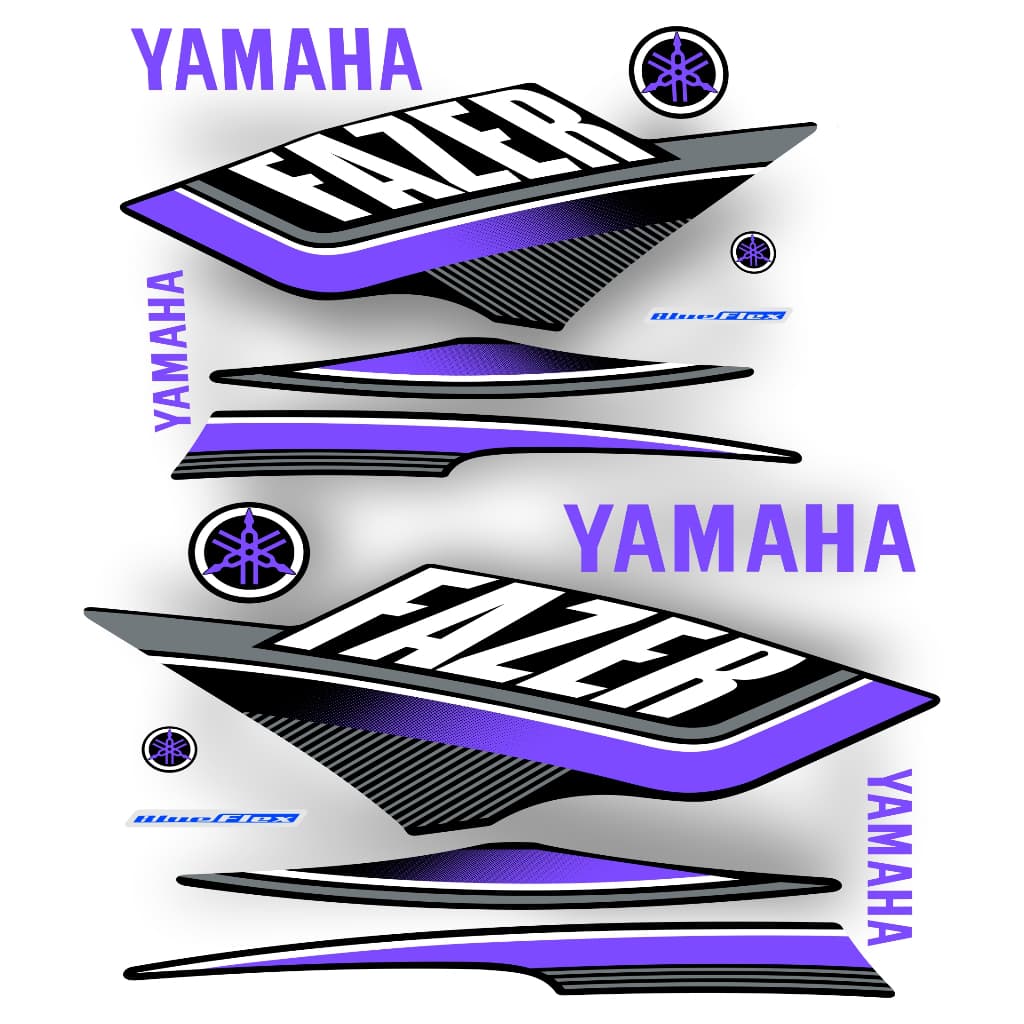 Compativel Compativel kit adesivo faixa moto Yamaha FAZER 250 2015 para moto preta  / kit envernizado