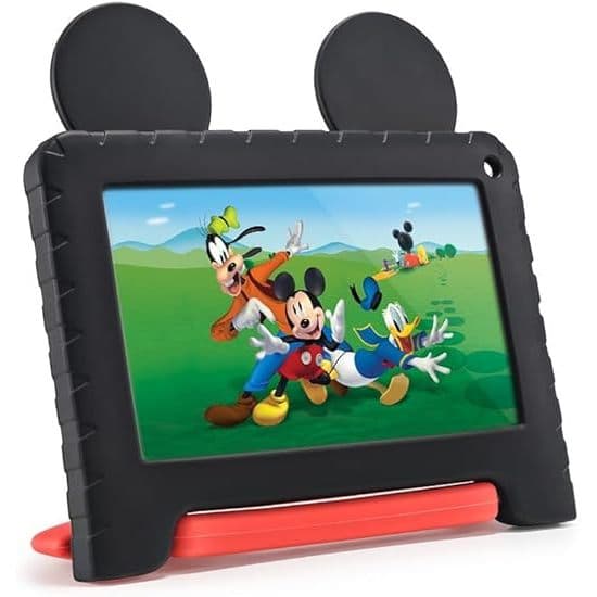 Tablet Infantil Mickey NB413, 64GB/4RAM, Quad Core, Wi-Fi, Capa Emborrachada