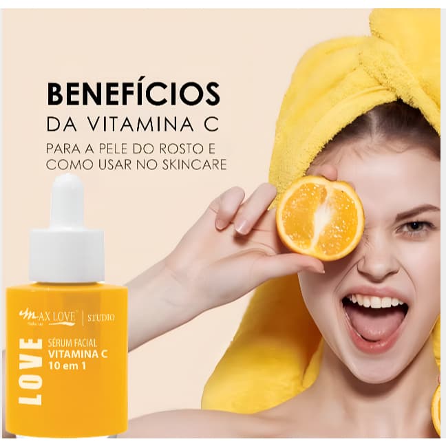 Sérum Vitamina C - Ácido Hialurônico - Retinol - Rosa Mosqueta - Max Love