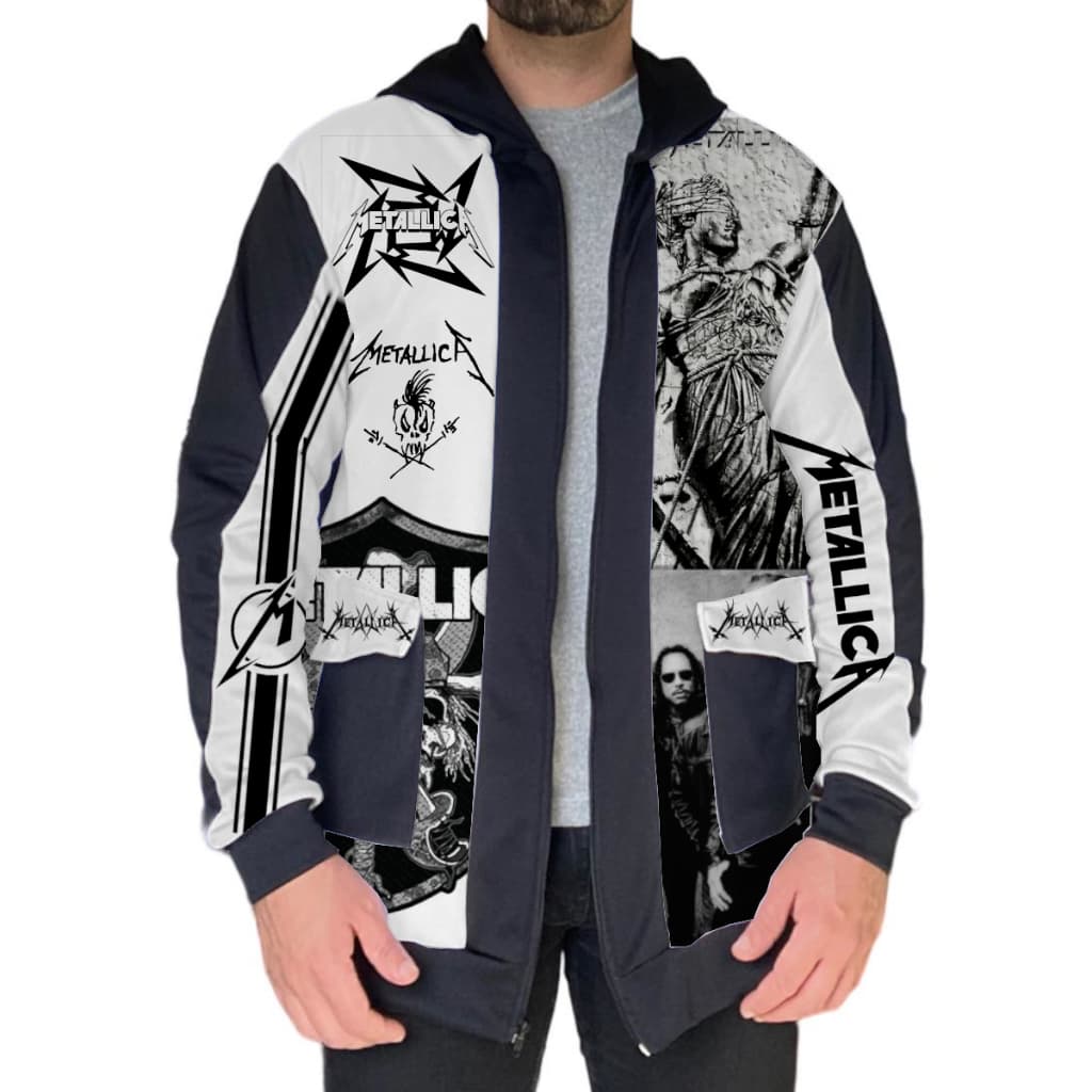 Blusa de Moletom Jaqueta de Zíper Rock Metallica