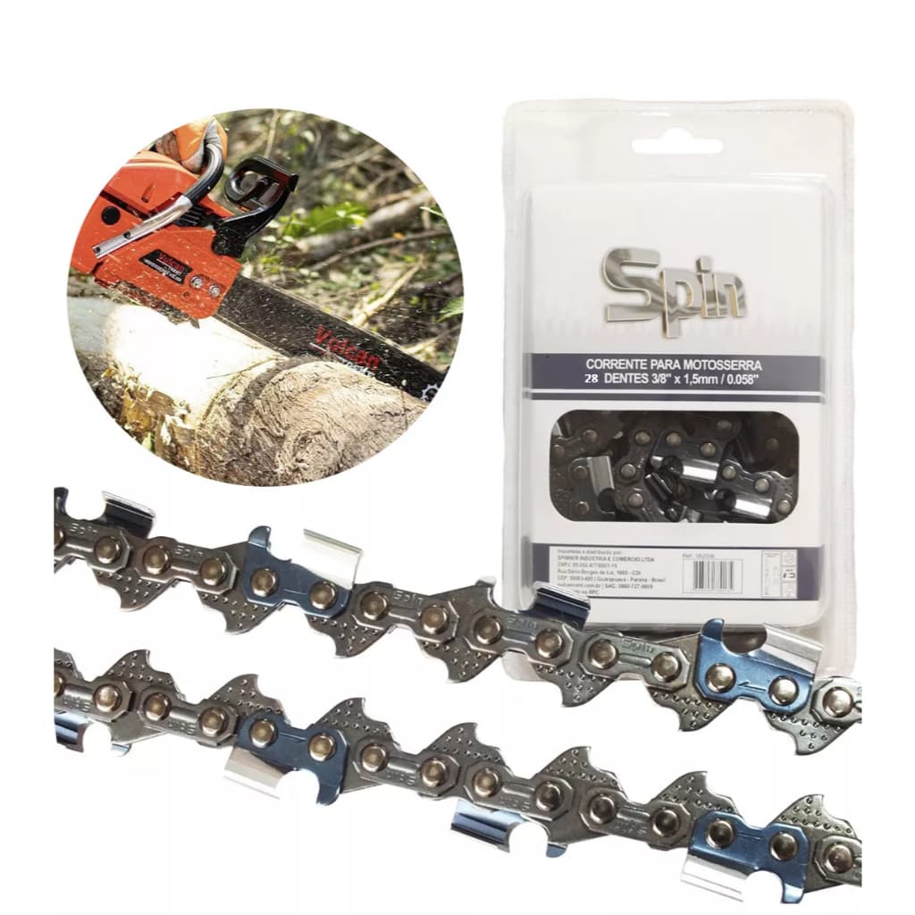 Corrente 28 Dentes Para Motosserra Sabre 16"  3/8 X 1,5mm
