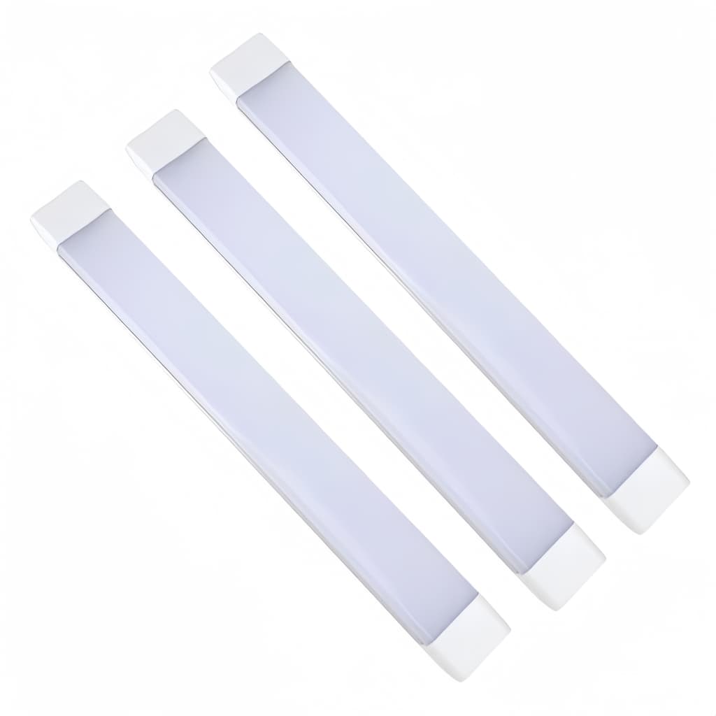 Kit 3 Luminárias LED Slim 80W 120cm Sobrepor Linear Bivolt 110V/220V Branco Frio 6500K Cozinha Garagem Escritório