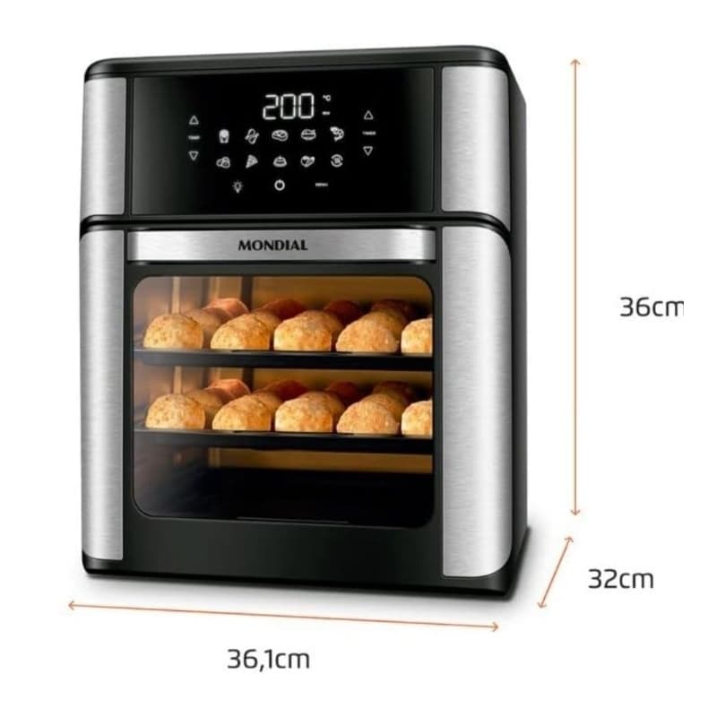 Fritadeira elétrica Mondial sem óleo 12l 127v