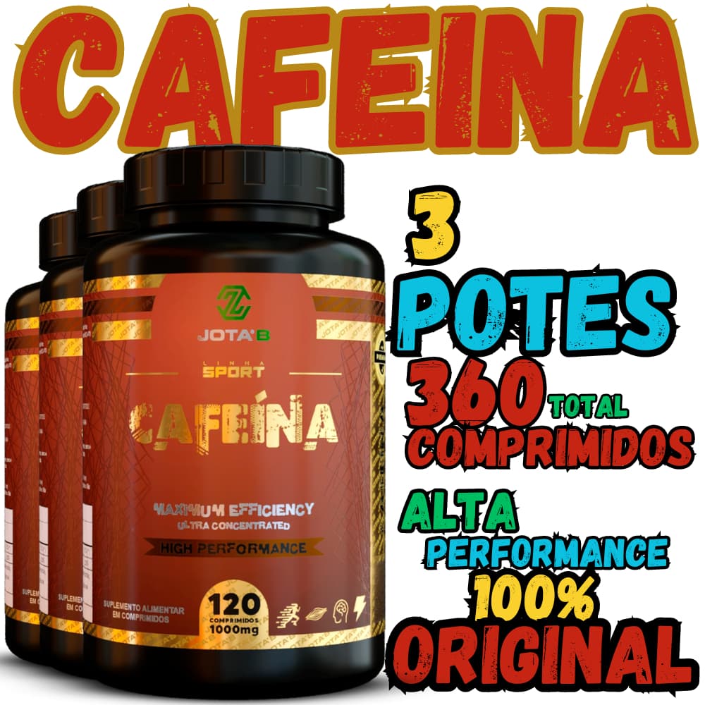 Suplemento Cafeína 120 Comprimidos disposição foco energia concentração pré treino estudo trabalho