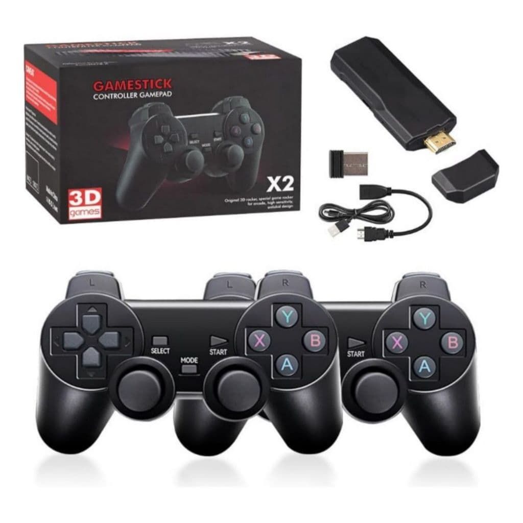 Videogame Game Stick 3D 4K Ultra HD X2 64GB 2GB RAM 29 Mil Jogos C/ 2 Controles Sem Fio