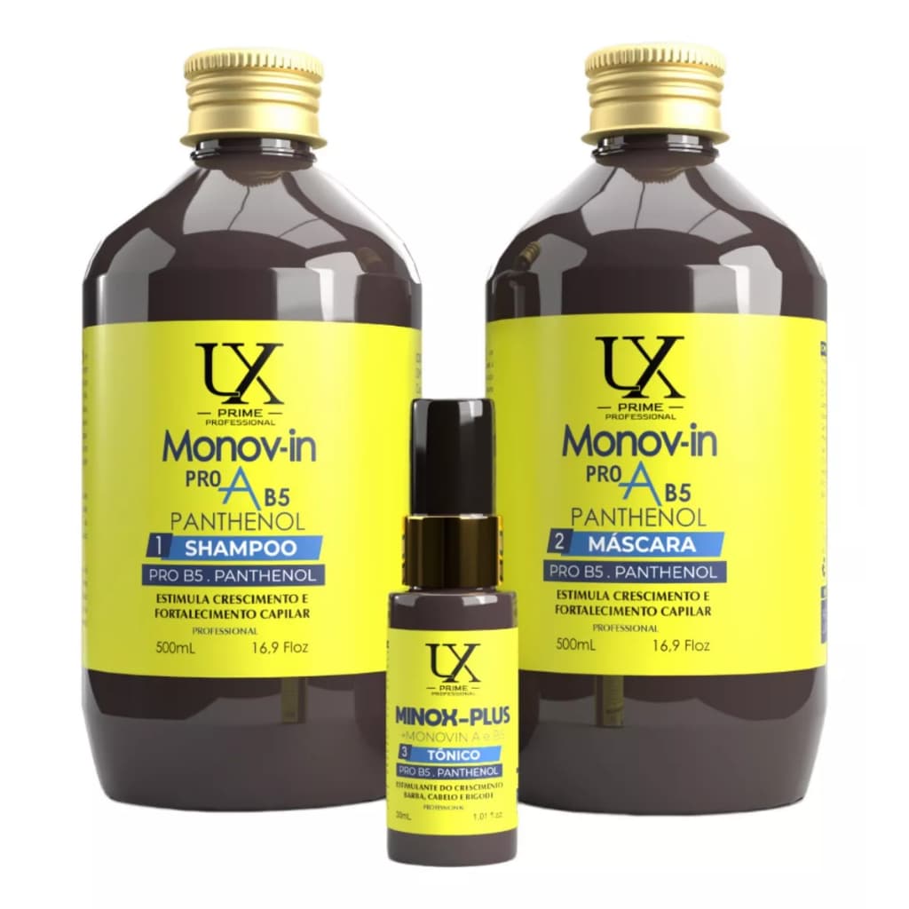 Kit Capilar  Cresce Mais Forte Professional Shampoo, Máscara Hidratante, Tônico Capilar Lx