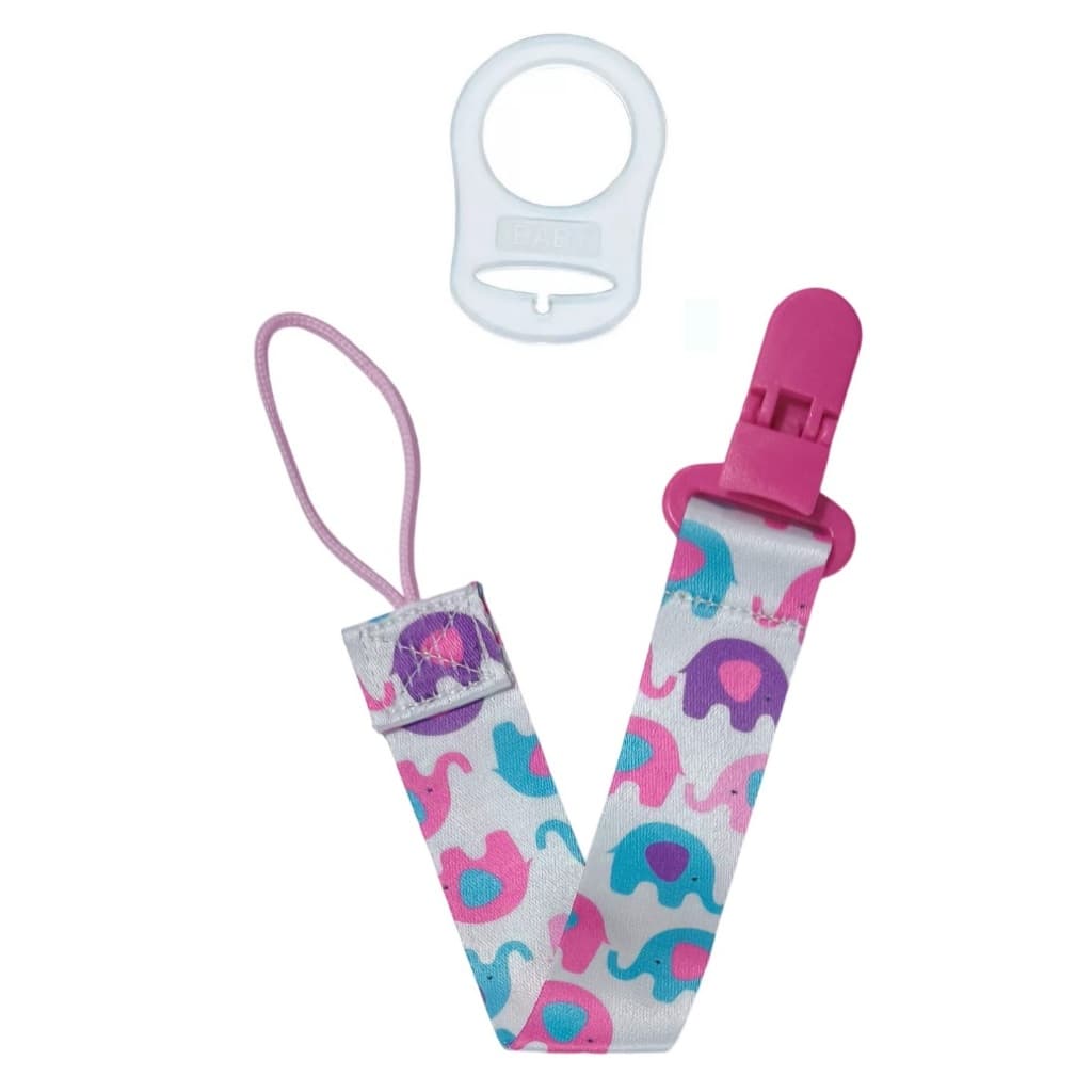 1 Prendedor Chupeta Modelo Elefantinho + 1 Anel adaptador chupeta sem alça Mam NUK