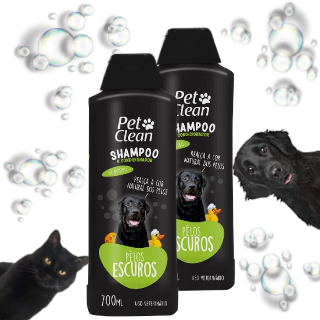 Kit Shampoo Escurecedor Para Cachorro e Gato Pet Shop 700ml
