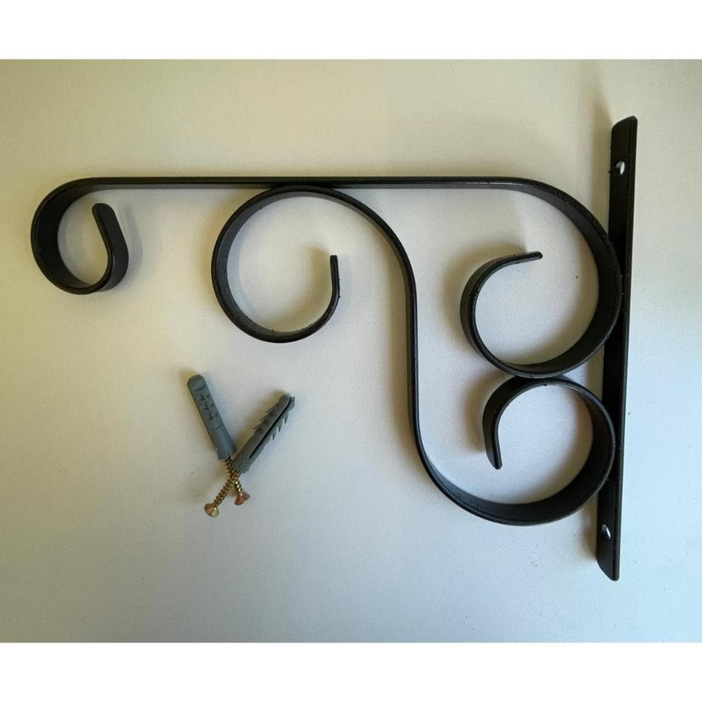02 Gancho Suporte para prateleira Colonial mao francesa P/ plantas de parede 26cm