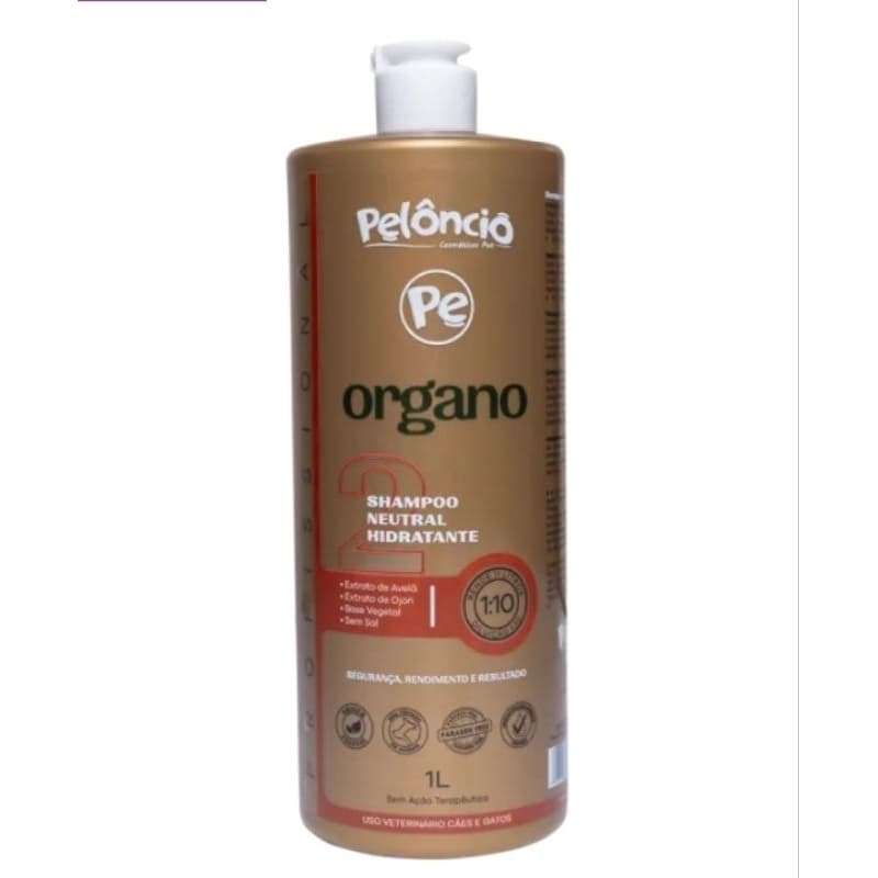 Shampoo Pet Neutral Hidratante 1L 1:10 - Linha Organo | Pelôncio
