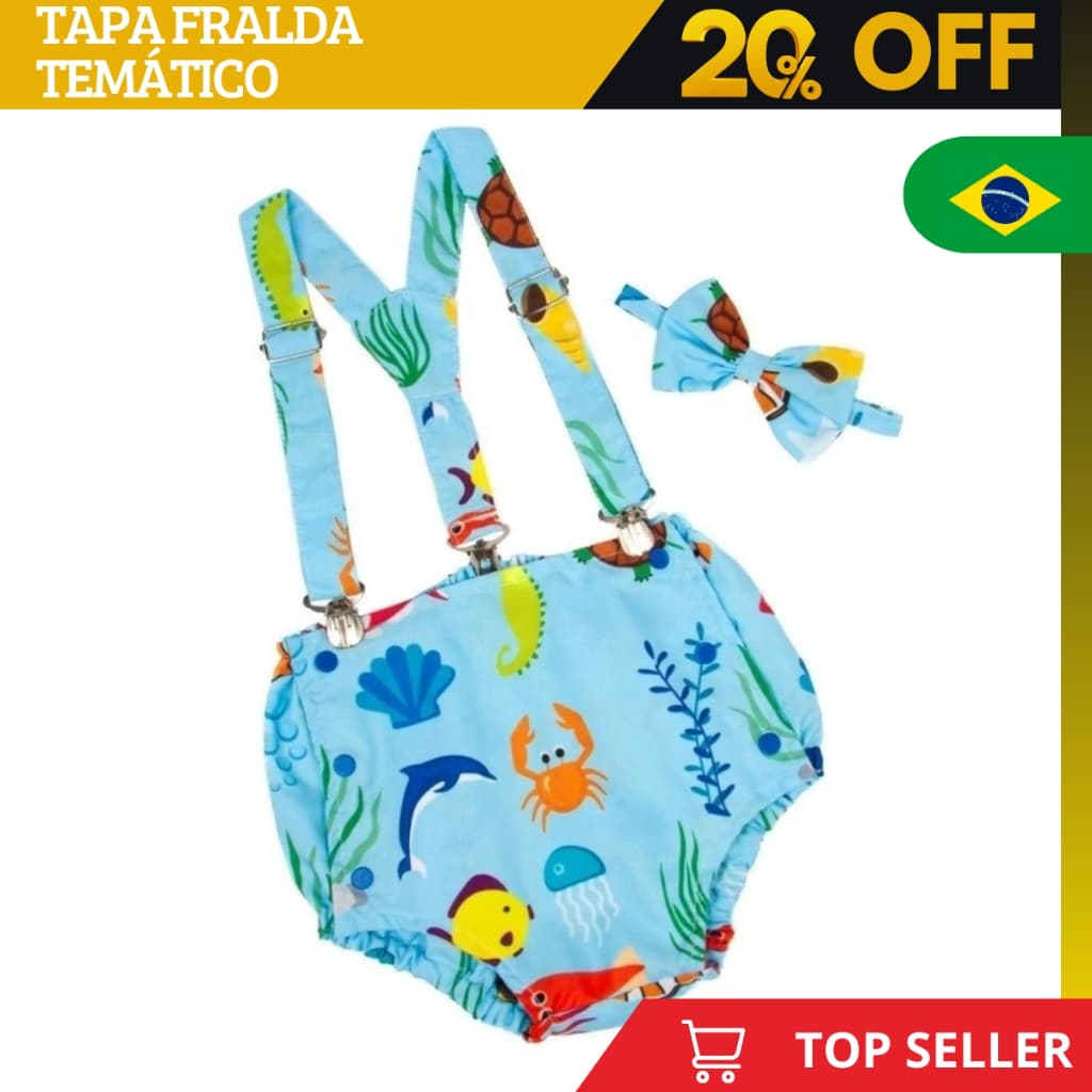 Tapa Fralda Short Menina Bebê Tematico Mesversario